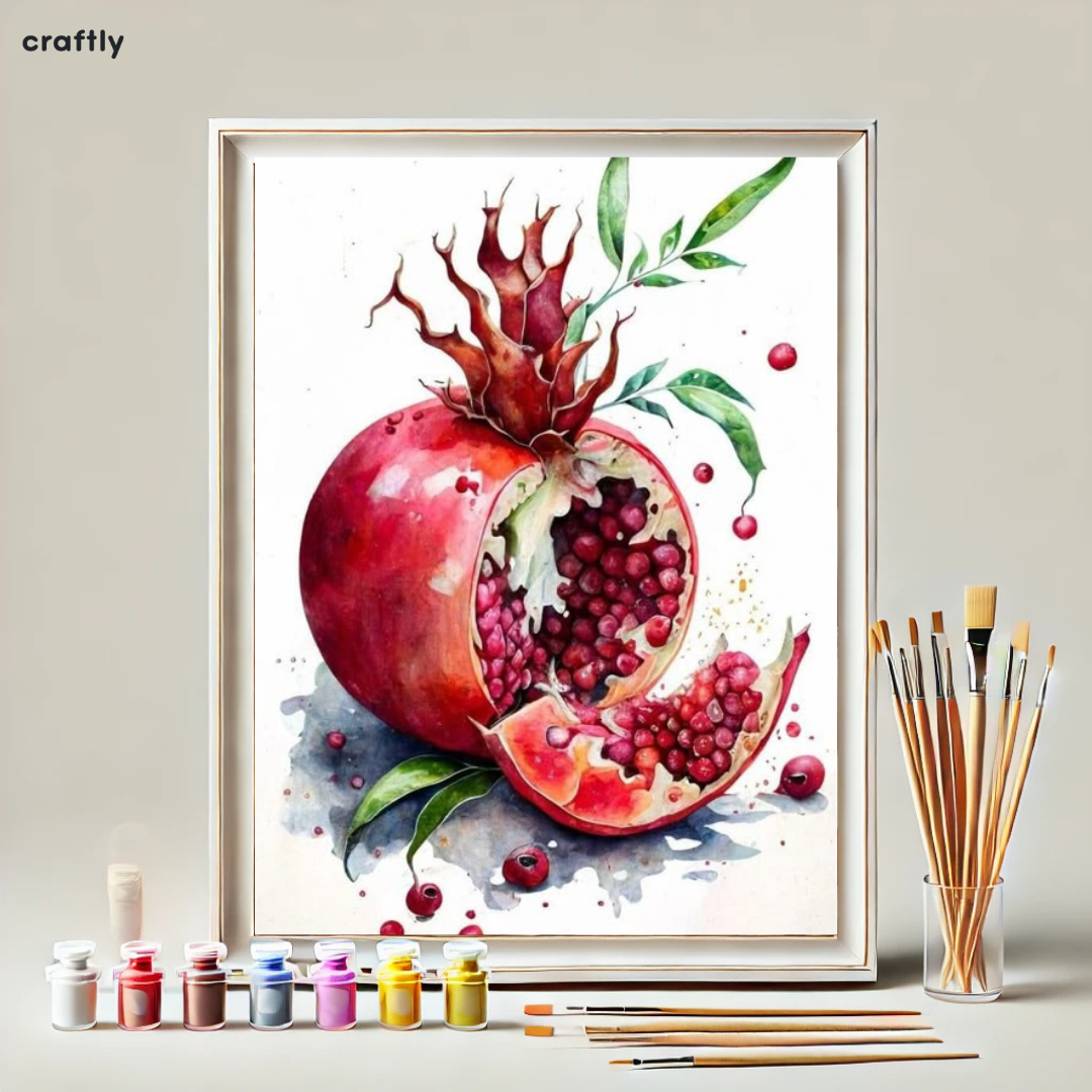 Paint by Numbers – Colourful Bursting Pomegranate