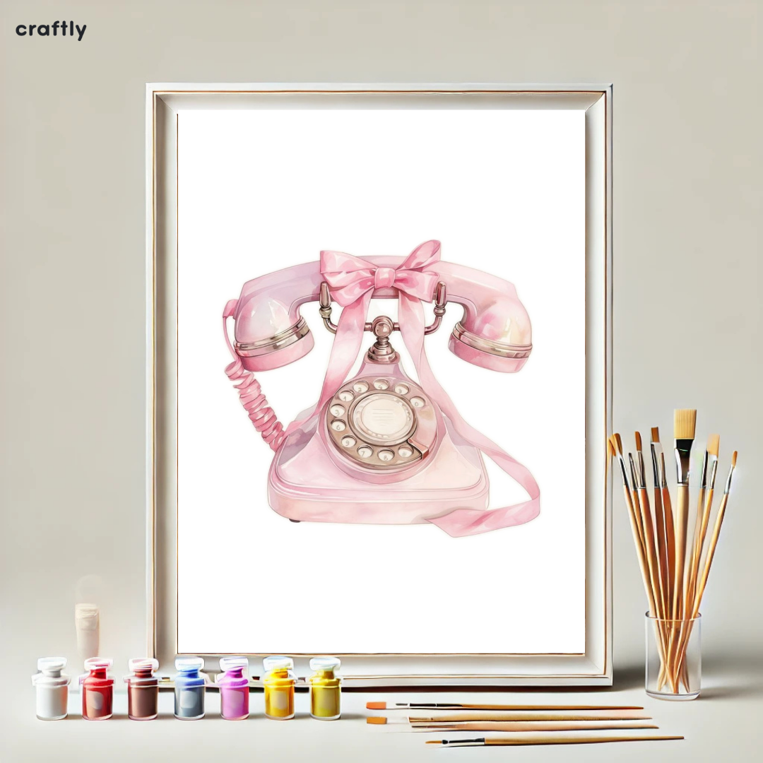 Paint by Numbers – Vintage Pink Telephone