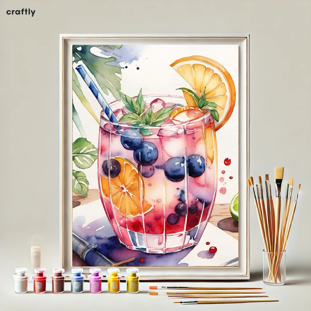 Paint by Numbers – Fruit Drink with Lemon & Mint
