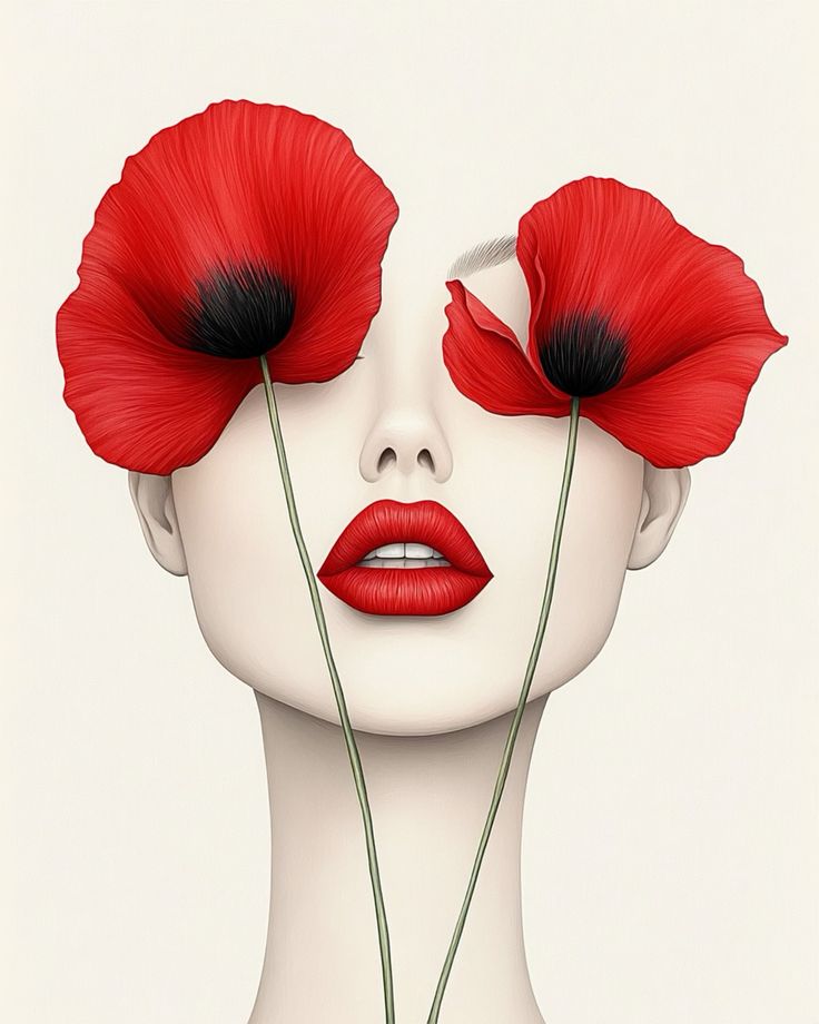 Paint by Numbers – Woman with Red Flowers