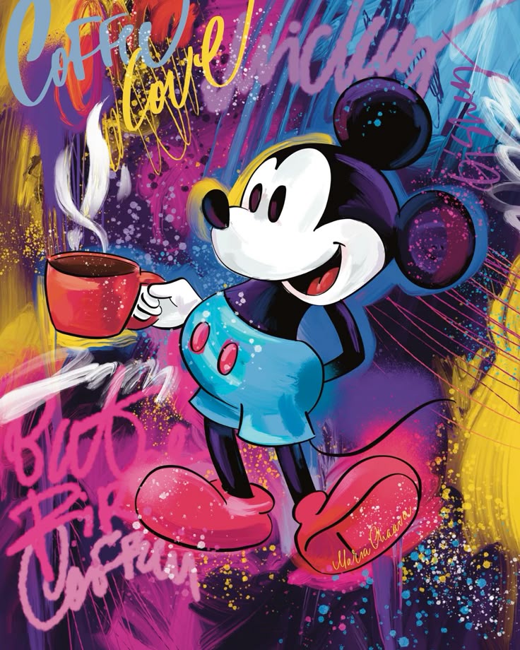 Paint by Numbers – Mickey Mouse with Coffee