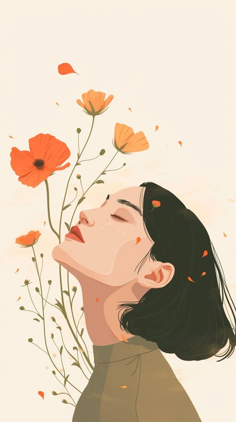 Paint by Numbers – Woman with Flowers in the Wind
