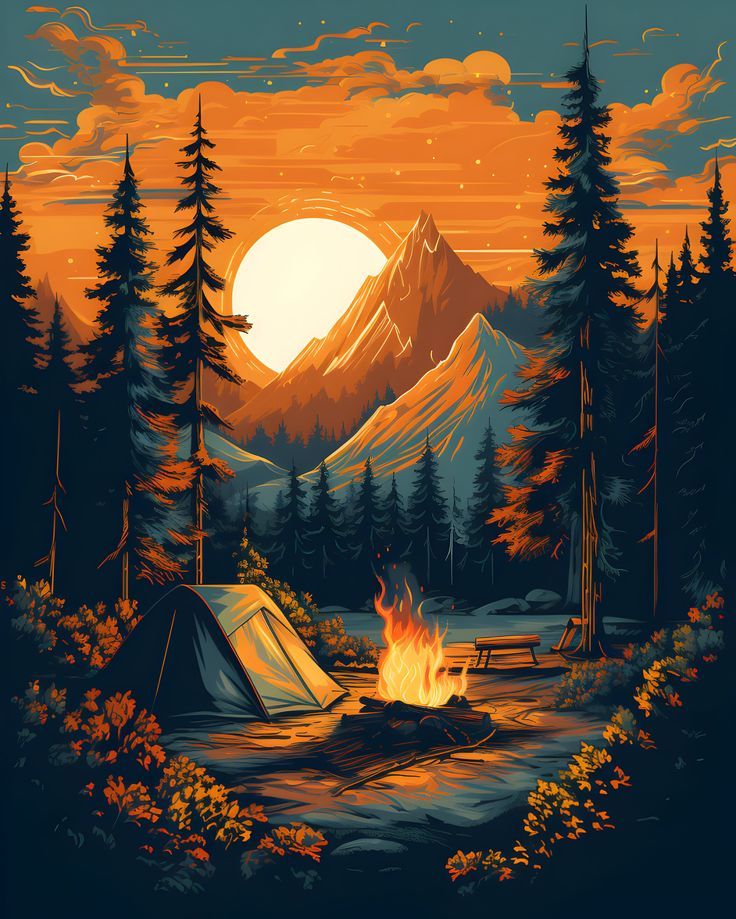 Paint by Numbers – Painting Camping in the Forest