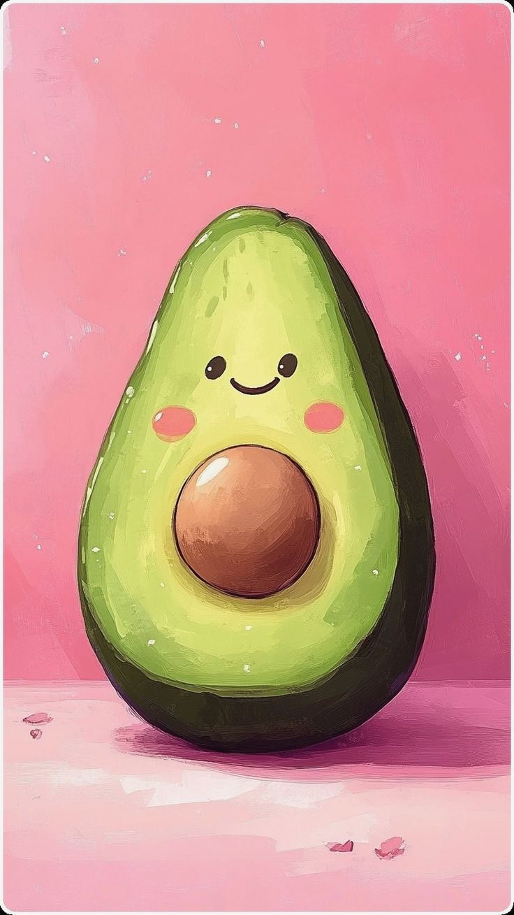 Paint by Numbers – Smiling Avocado on Pink Background