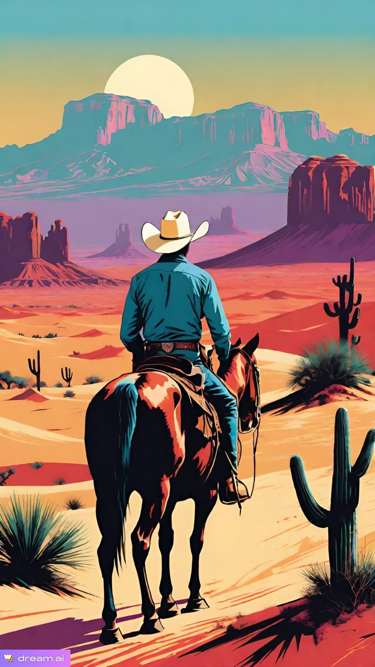 Paint by Numbers – Cowboy in the Wild Desert