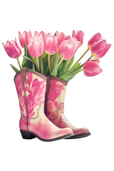 Paint by Numbers – Pink Boots with Tulips