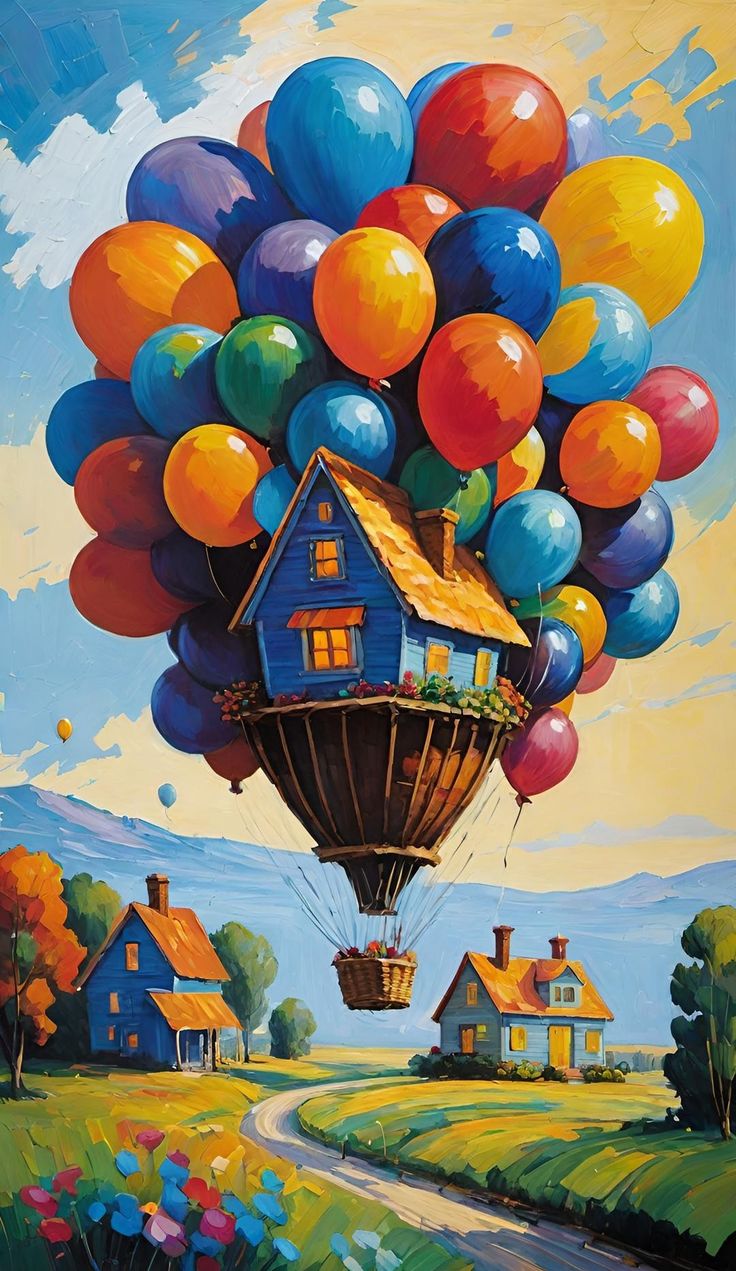 Paint by Numbers – House with Balloons