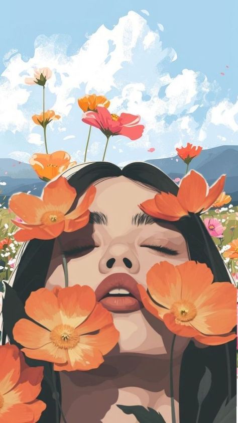 Paint by Numbers – Portrait with Orange Flowers