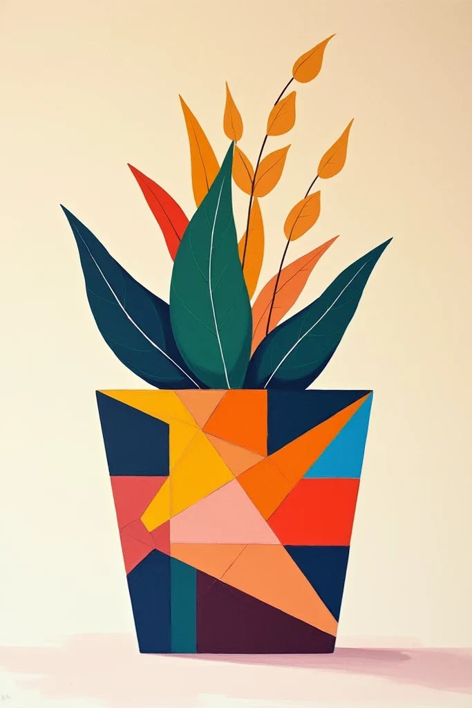 Paint by Numbers – Colourful Geometric Pot