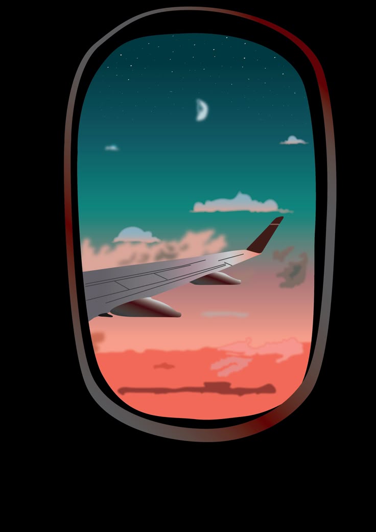 Paint by Numbers – Sunset View from an Airplane Window