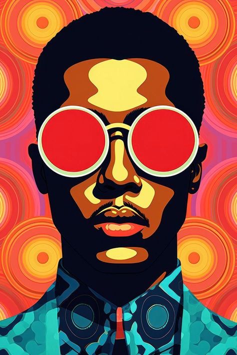 Paint by Numbers – Man with Glasses and Colourful Background