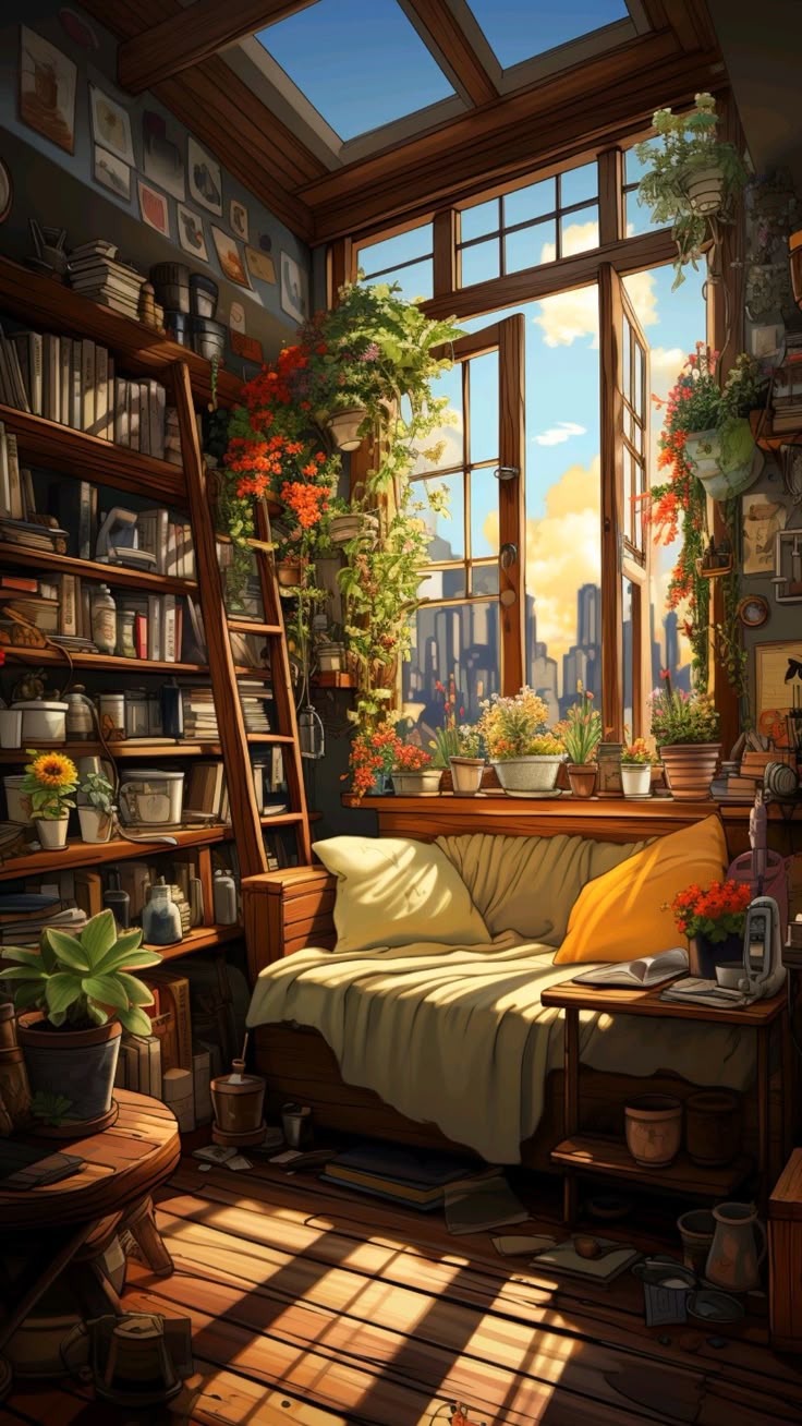 Paint by Numbers – Green Reading Corner in the City