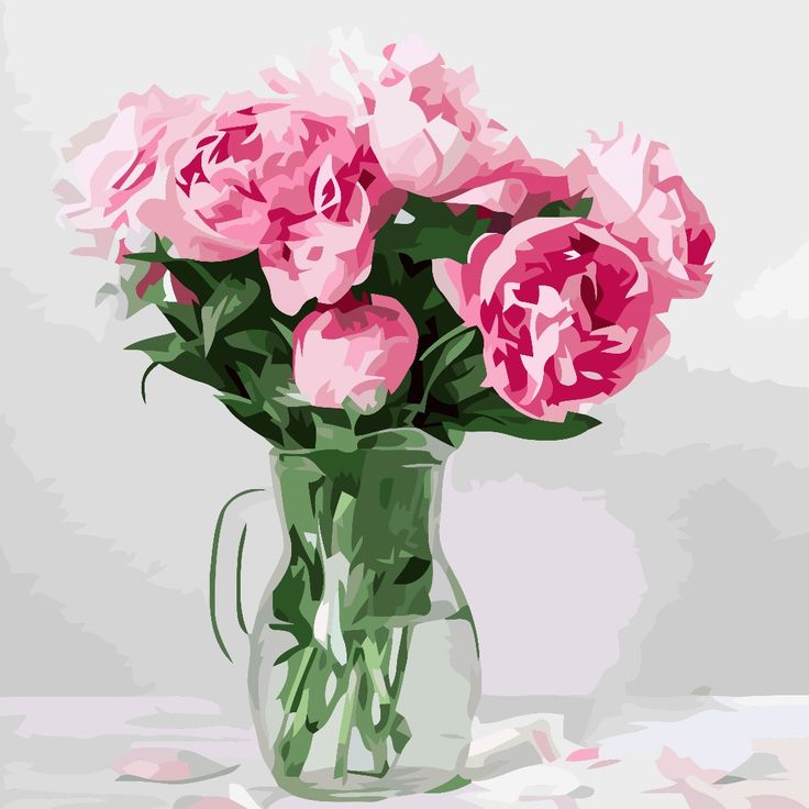 Paint by Numbers – Roses in a Glass