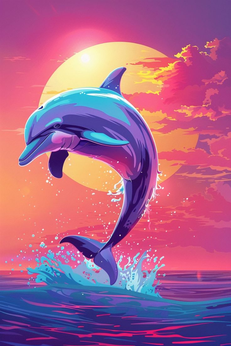 Paint by Numbers – Dolphin at Sunset