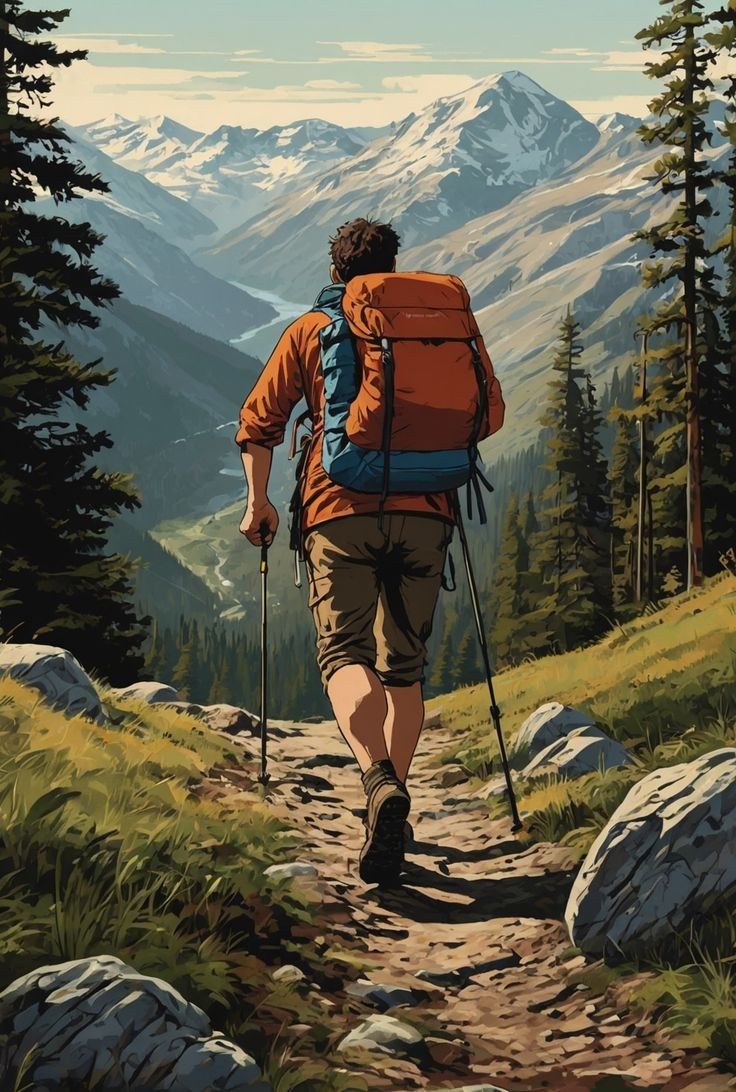 Paint by Numbers – Hiker in the Mountains