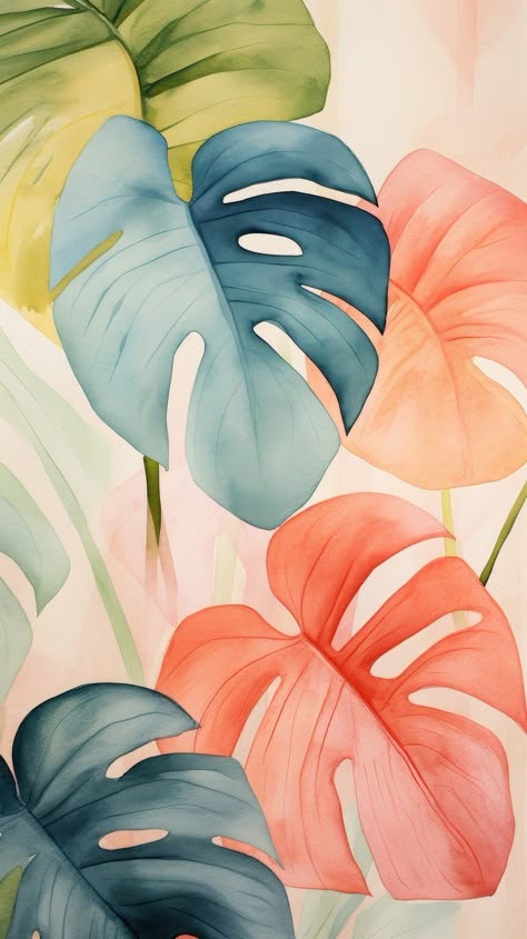 Paint by Numbers – Monstera Leaves in Watercolour