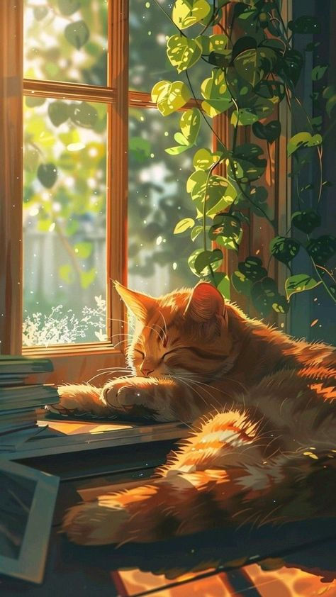 Paint by Numbers – Cat in a Window Overlooking Nature
