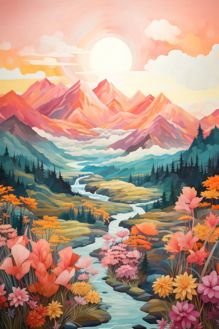 Paint by Numbers – Mountains in Pastel