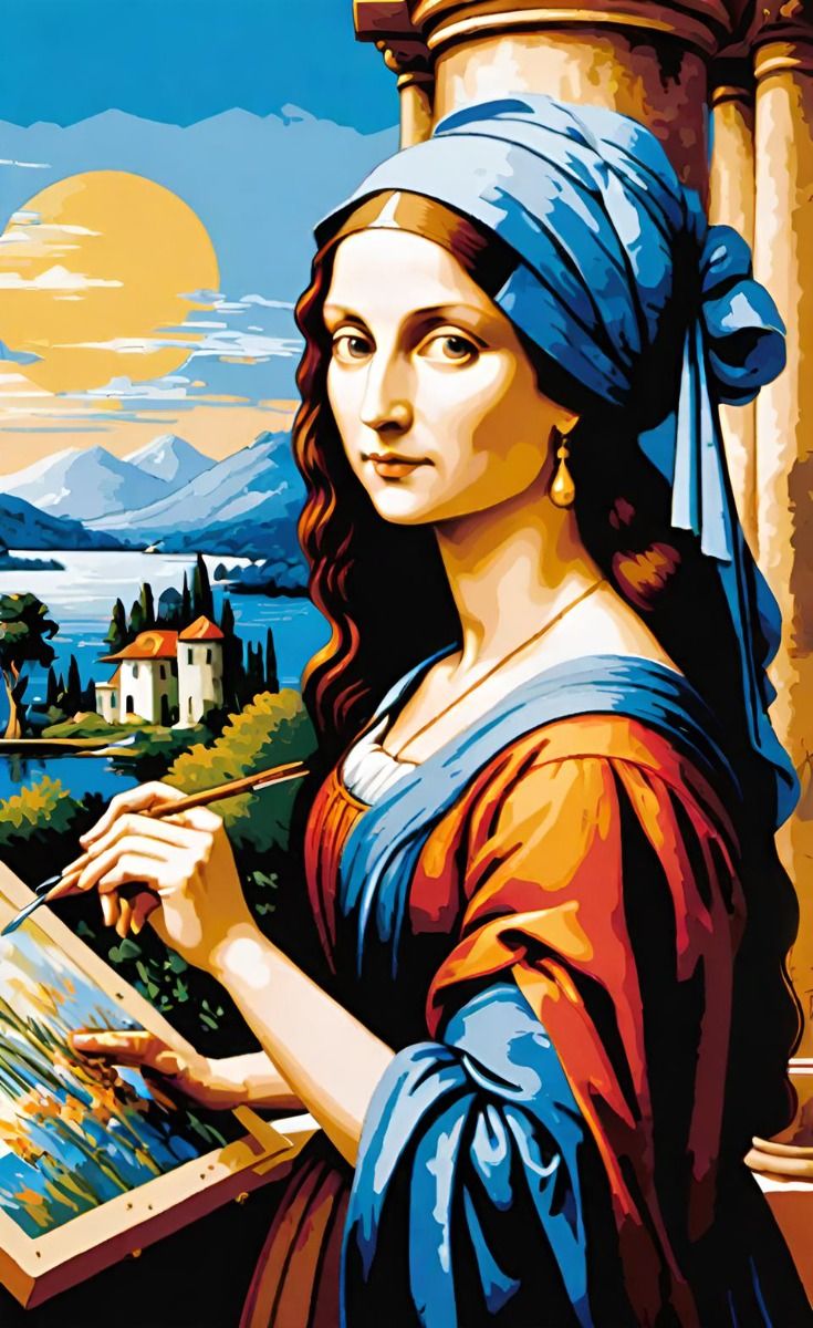 Paint by Numbers – Woman Painting in a Classic Atmosphere