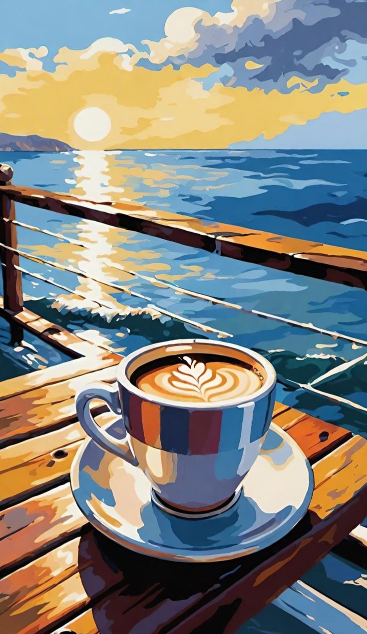 Paint by Numbers – Cosy Coffee Cup at Sunrise