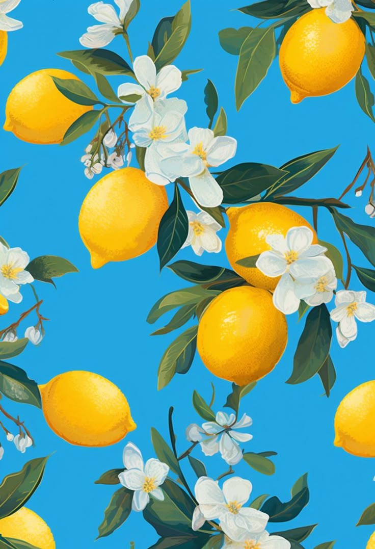 Paint by Numbers – Lemons on a Blue Background