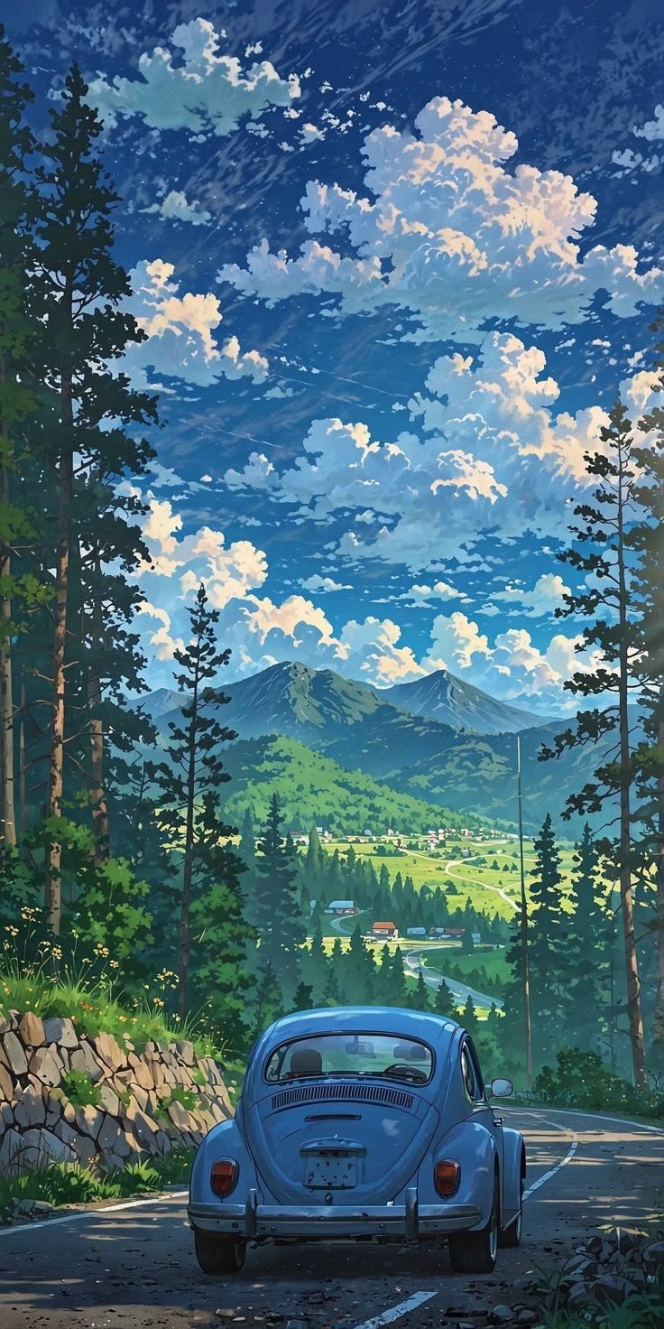 Paint by Numbers – Car on a Mountain Road