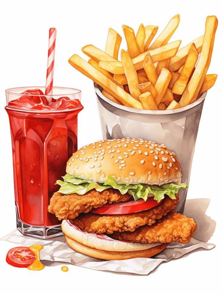 Paint by Numbers – Burger with Fries