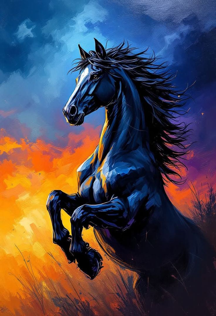Paint by Numbers – Black Horse in Flames