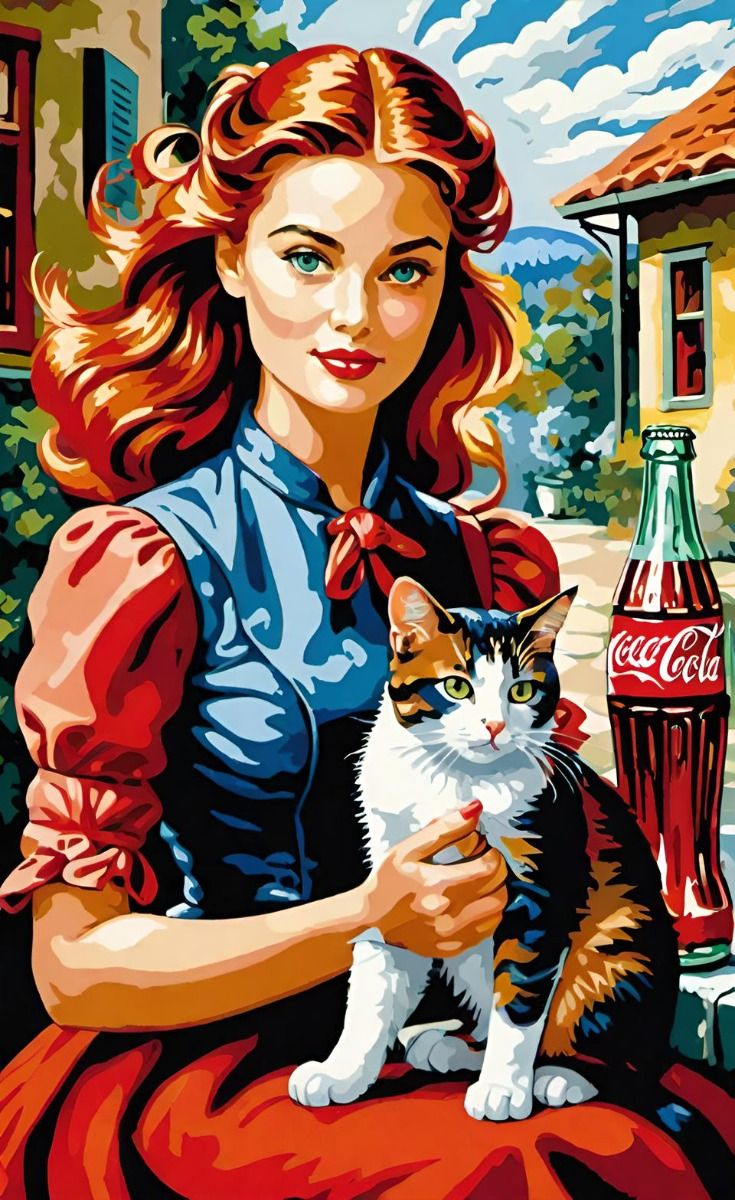 Paint by Numbers – Woman’s Portrait with Cat