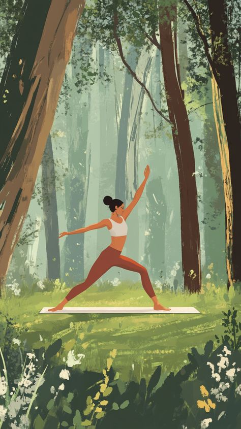 Paint by Numbers – Yoga in Nature in a Green Forest