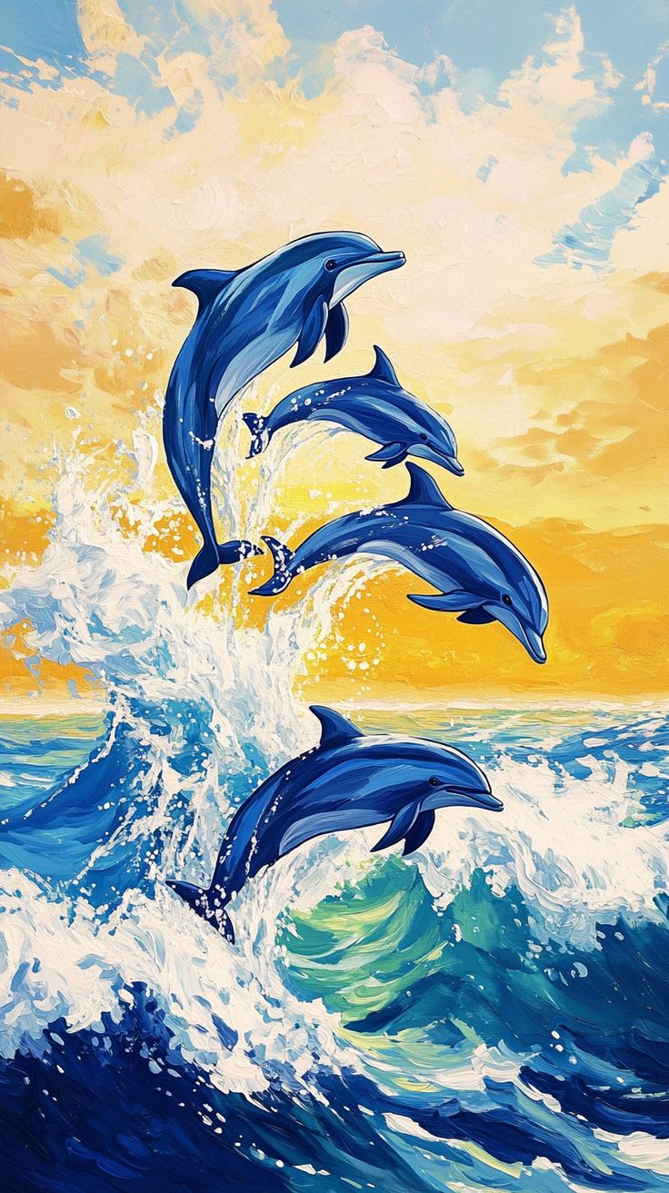 Paint by Numbers – Dolphins in a Summer Dance