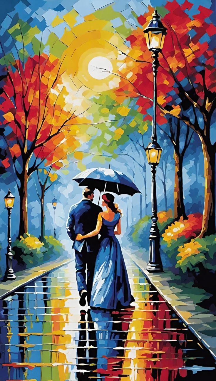 Paint by Numbers – Couple in the Rain